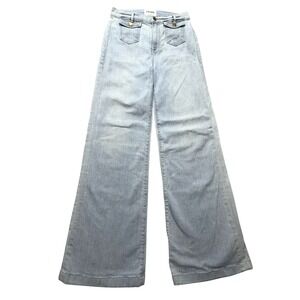 FRAME Wide Leg Jeans Womens 27 Blue Light Wash High Rise Stretch Denim 30 Inseam